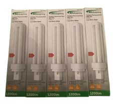 Image of 5 X BELL 18W BLD DULUX D 2 PIN 4000K COMPACT FLUORESCENT LIGHT BULB G24d-2 CFL