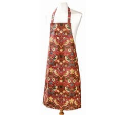 Image of William Morris Strawberry Thief Red Acrylic Apron