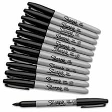 Image of Sharpie Black Permanent Marker Pens – Fine Bullet Tip, Original & Genuine