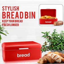 Image of BREAD BIN RETRO STYLE TRADITIONAL KITCHEN FOOD STORAGE LOAF VINTAGE IN 3 COLOUR