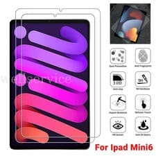 Image of 9H Tempered Glass Clear Flim Screen Protector For iPad Mini 6th Gen 8.3"