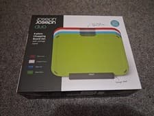 Image of Joseph Joseph Duo 4 piece Colour Coded Chopping Board Set With Storage Stand