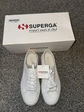 Image of Superga 2750 Cotu Total White Womens Size 6 - Brand New