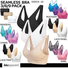 Image of 3 Pack Seamless Comfort Bras Everyday Bra Non Padded Non Wired Stretch Plus Size