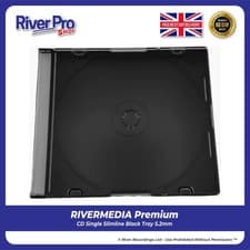 Image of 400 X CD DVD Slimline 5.2mm Jewel Cases for 1 Disc With Black Tray Pack of 400
