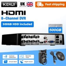 Image of 8 Channel Security DVR Recorder with 500G HDD 4-in-1 CCTV DVR for Surveillance