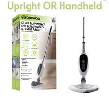Image of 12 in 1 Upright OR Handheld Steam Mop Daewoo Cleaner 1300W 280ml Kitchen Bath