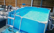 Image of Above Ground Swimming Pool Rectangular Frame Outdoor Filter Pump Family Party