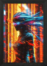 Image of Pixel Storm Framed Wall Art Poster Canvas Print Picture