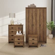 Image of Boston 4 Piece Set 3 Door Wardrobe 4 drawer chest and 2 Bedside Cabs