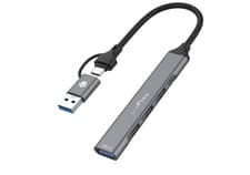 Image of WYE 4-Port USB Hub 5Gbps Data3x USB-C & 1x USB 3.0 | 2-in-1 USB-A/C Connector Uk