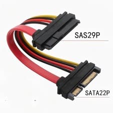 Image of SAS to SATA Cable, SFF-8482 SAS 29 Pin to SATA 22 Pin Hard Disk SSD Raid Drive