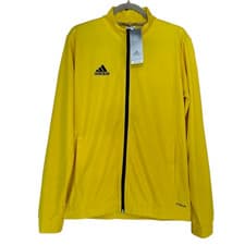 Image of Adidas Men's Jacket Sweatshirt Entrada 22 Yellow Size MEDIUM Training Gym Track.