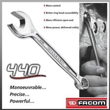 Image of Facom 440 Series 12-point OGV® Combination Spanner Wrench Metric Sizes Ring Open
