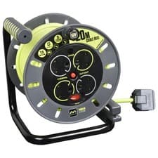 Image of Masterplug ProXT 20m Open Reel 4 Socket Extension Lead High Visibility Cable 13A