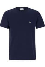 Image of Lacoste Classic Crew Neck Tee T shirt mens Short Sleeve top Regular navy TH2038