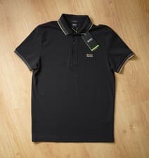 Image of Boss - Hugo Boss S/S Black & Gold Paddy Regular Fit Polo Shirt Size S (Small) 