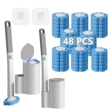 Image of Disposable Toilet Brush 2 Pack, Toilet Brush and Holder Set