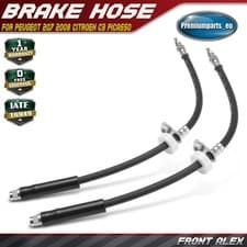 Image of 2x Front Left Right Brake Hose for Peugeot 207 2008 Citroen C3 Picasso C4 DS3