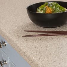 Image of Cream Beige Laminate Kitchen Worktop 38mm, 6mm Round Edge Matt Countertop Effect