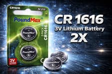 Image of 2 X Super 1616 CR1616 DL1616 ECR1616 3V PoundMax LITHIUM COIN CELL BATTERIES