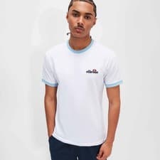 Image of Ellesse Men's Meduno Tee - White / Light Blue T-Shirt