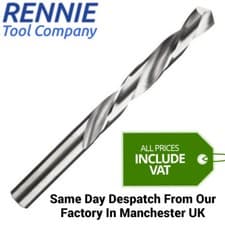 Image of Rennie Tool - Solid Carbide Jobber Drills - All Sizes - Drill Bit 1mm - 13mm