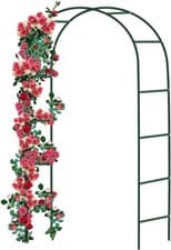 Image of 2.4M Garden Arch Trellis Arched Metal Tubular Frame Climbing Plant Archway New