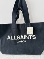 Image of AllSaints Ali Logo Cotton Canvas East/West Tote Bag