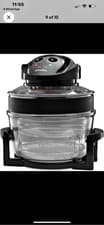 Image of Schallen 17L 2 in 1 Deluxe Black & Glass Air Fryer Deep Fat Free Frying Healthy