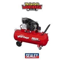 Image of Sealey SAC1153B 150L Belt Drive Air Compressor + Cast Cylinders & Wheels 3.5hp