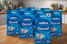 Image of Lavazza, Caffè Decaffeinato, Ground Coffee, 8 Packs of 250 g, Intensity 3/10