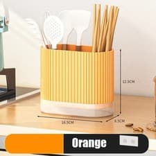 Image of Ribbed Kitchen Utensil Holder 2 Compartment Organiser Pot Worktop Storage UK