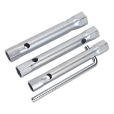 Image of 1x 3 Piece Sealey Spark Plug Box Long Reach Double End Spanner Set - MS165