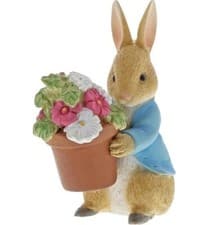 Image of Peter Rabbit Mini Figurine - Peter Rabbit Brings Flowers - Perfect Gift