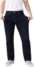Image of Mens Jeans Straight Leg Stretch Denim Regular Fit Trousers Pants All Waist Sizes