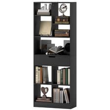 Image of HOMCOM Freestanding Bookcase Display Shelf with Drawer for Home Office