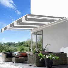 Image of Garden Retractable Awning Manual Patio House Awning Canopy Sun Shade Shelter
