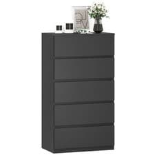 Image of HOMCOM Bedroom Chest of Drawers, 5 Drawers Dresser, Drawer Unit, Black