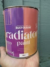 Image of Rust-Oleum Satin Flint Radiator Paint 750ml