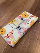 Image of Disney Loungefly Winnie the Pooh Long Wallet Round Zipper Cute Print New