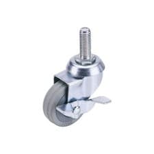 Image of Draper 1x 100mm Diam Swivel Bolt Fixing Rubber Castor with Brake - S.W.L 80kg