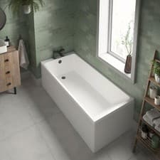 Image of Nuie Minimalist Thin Edge Straight Baths Modern Sanitary Grade Acrylic Bathroom