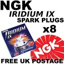 Image of 8x NGK IRIDIUM IX UPGRADE Spark Plugs JAGUAR XJ8 3.2 X308 & SPORT 00-->02 #5464