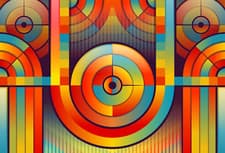 Image of Colourful Abstract Shapes V001 Wall Art Mural Wallpaper fit with standard paste