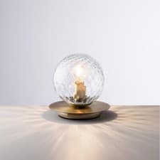 Image of Contemporary Brass Table Lamp with Glass Sphere 1 Light BON-625