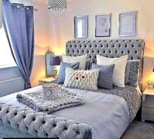 Image of WINDSOR BEDS CHESTERFIELD CRUSHED VELVET SLEIGH BED FRAME FABRIC UPHOLSTERED