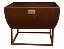 Image of Ivyliving Outdoor Windermere Curved Metal Firebowl Rust Iron Firepit 50x50x36cm