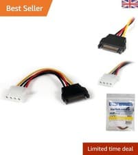 Image of IDE Hard Drive Power Supply Cable - 6in SATA to LP4 Adapter - Male to Female