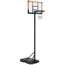 Image of SPORTNOW Basketball Backboard Hoop Net Set System with Wheels, 182-213cm, Black